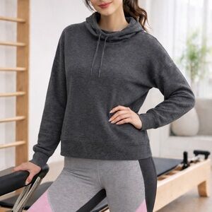 MORET ULTRA Drop Shoulder Hoodie Textured Gray Athleisure Lounge Pullover Sz XL